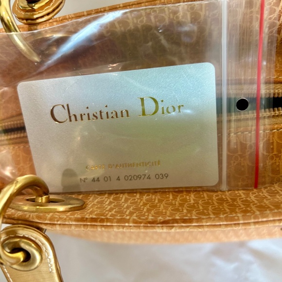 LADY DIOR BAG AUTHENTIC Unique Color Suede Satchel Gold Hardware Patent Leather - Picture 10 of 16